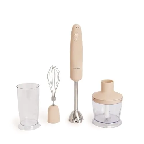 CREATE/FULLMIX RETRO/Stabmixer in Sand/Mixer und Pürierstab, 6 Geschwindigkeiten, 15000U, 500ml Glas, BPA-frei, 1000W