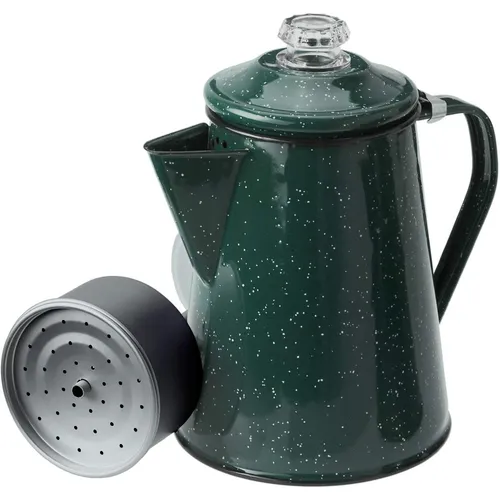 GSI Outdoors Kaffeekanne mit Perkolatoreinsatz 1,2 L - Kaffeekanne aus Emaille mit Aluminium-Perkolatoreinsatz, klassisches Design, ideal für Camping und Outdoor-Aktivitäten.