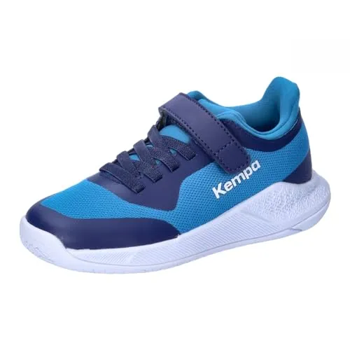 Kempa Hallen-Sport-Schuhe Kourtfly Kids 32 blau/weiß - Hallenschuhe mit Michelin-Sohle für maximale Kontrolle und sicheren Halt bei schnellen Bewegungen – ideal für junge Sportler!