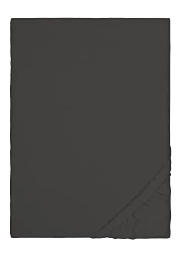 Biberna Feinbiber-Spannbetttuch 0002744 grau - Bettlaken aus 100% Baumwolle, besonders weich und warm für angenehme Nächte, geeignet für Matratzen von 180-200 cm Breite und 200 cm Länge.