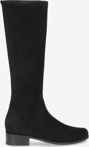 Peter Kaiser Damen Stiefel schwarz - Elegante Schlupf-Langschaftstiefel aus schwarzem Rauhleder mit Stretchschaft, ideal für stilvolle Auftritte und hohen Tragekomfort dank der Leder-Innensohle und 3,7 cm Blockabsatz.