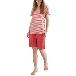 GÖTZBURG Shorty GÖTZBURG Damen Shorty rot quergestreift (1 tlg) rot 36