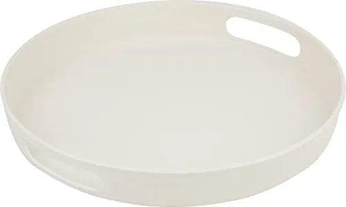 VBS Tablett rund Bambus 30 cm Durchmesser 4 cm Höhe nicht spülmaschinenfest ideal für Dekorationen ganzjährig einsetzbar