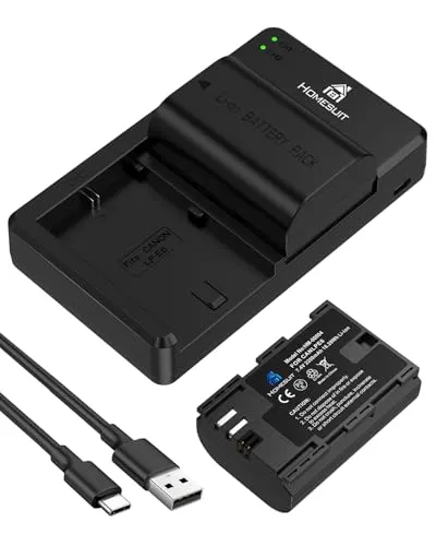 Homesuit LP-E6 LP-E6N Akku 2200mAh und USB LED Dual Ladegerät für Canon EOS 5D Mark IV, 5D Mark II, 5D Mark III, 6D Mark II, 7D Mark II, 60D, 60Da, 70D, 80D, 90D und mehr (2er-Pack)