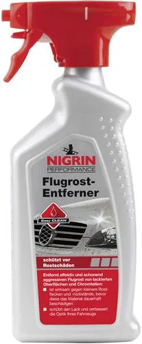 Nigrin 73921 Flugrostentferner 500ml - Reinigung & Pflege – Effektiver Flugrostentferner, der lackierte Oberflächen und Chromteile schützt und nachhaltig den Werterhalt Ihres Fahrzeugs sichert.