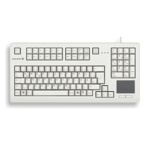 CHERRY G80-11900 Kompakte Mechanische Tastatur - Kompakte Tastatur mit Ziffernblock, Touchpad und 2 Maustasten: Ideal für platzsparende Arbeitsumgebungen. Robuste CHERRY MX BLACK Switches für über 100 Mio. Betätigungen sorgen für ein präzises Tippgefühl.
