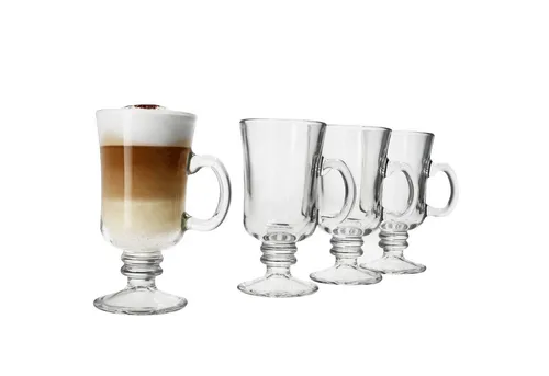 MamboCat Latte-Macchiato-Glas 4x Irish Coffee Gläser mit Henkel 180ml Tee-Glas Kaffee-Gläser, Glas
