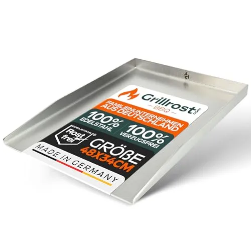 Edelstahl Grillplatte 48x34cm - Ideal für Genesis II & Broil King Imperial/Regal - Grillplatten für Gas- und Holzkohlegrills, aus 4mm massivem Edelstahl, perfekt geschliffen und für Induktion geeignet. Starte in die Grillsaison mit hochwertiger Qualität vom Marktführer!