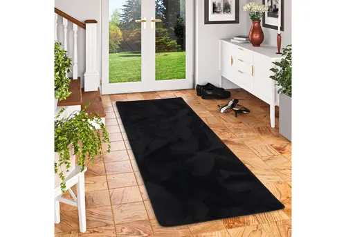 Snapstyle Luxus Teppichläufer, Schwarz, 80x160 cm - Der elegante Teppichläufer in Schwarz bringt Stil und Komfort in jeden Raum. Mit rutschfester Rückseite und hoher Materialdichte für optimale Strapazierfähigkeit – ideal für jeden Wohnbereich.