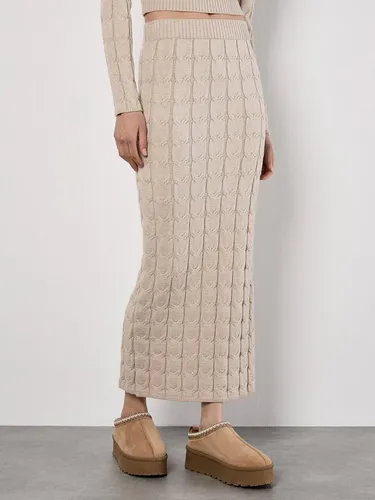 Apricot Maxirock Strickrock mit Zopfmuster von Apricot