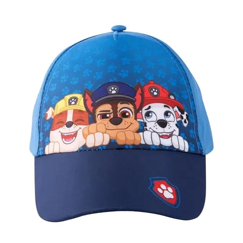 United Labels Paw Patrol Cap für Kinder, Chase Marshall Rubble, Blau, Basecap verstellbar, Kappe für Jungen und Mädchen