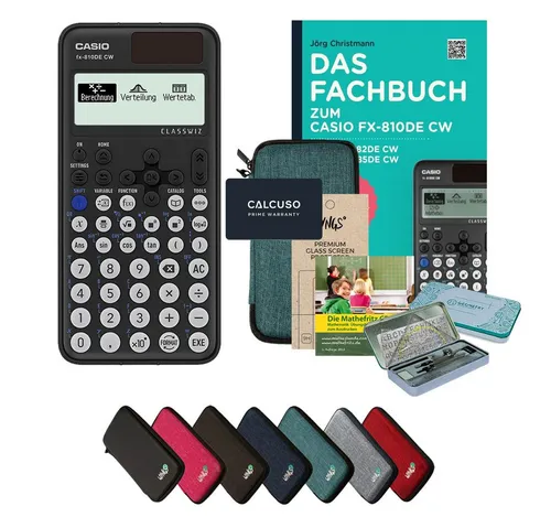CASIO Taschenrechner fx-810DE CW - Premium Set mit Schutztasche und Fachbuch - Praktischer Taschenrechner im Premium Set, inklusive Schutztasche und Fachbuch. Ideal für Schule und Studium, bietet er einfache Bedienung und umfangreiche Funktionen.