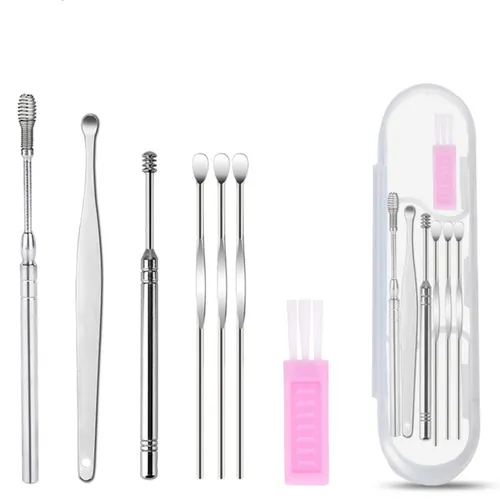 2x Ohrenreiniger Set 6 in 1 Rostfreier Stahl von EWANTO