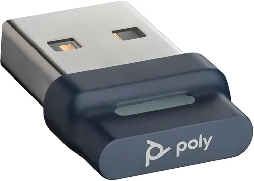Poly BT700 Bluetooth USB-A Adapter für Focus2 Kopfhörer - USB-Bluetooth-Adapter mit Bluetooth v5.1 für eine stabile Verbindung, ideal für PC und optimale Nutzung mit Focus2 Kopfhörern.