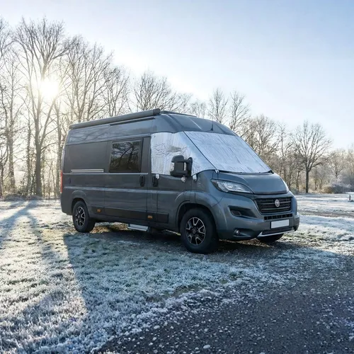 Thermo Frontschutzplane Fensterabdeckung passend für Fiat Ducato ab 06 Matte