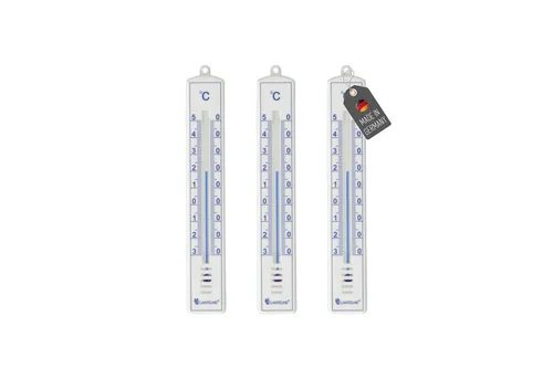 Lantelme Gartenthermometer 3 Stück Innen- Außen Thermometer Set Analog Farbe Weiß 17cm, 3-tlg.