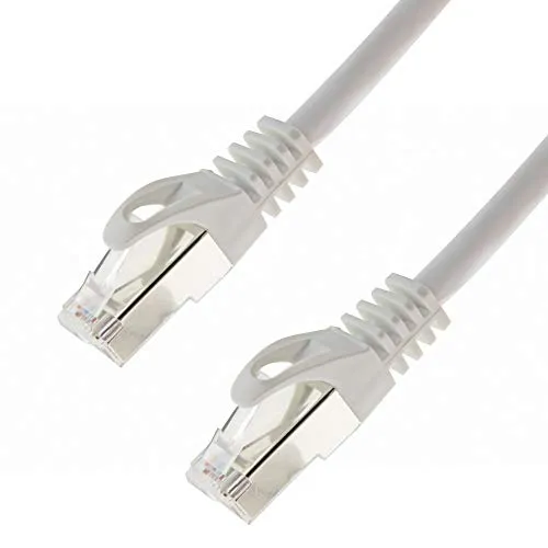 Netzwerkkabel S/FTP PIMF Cat. 7 30 Meter Weiss Patchkabel Gigabit Ethernet LAN DSL CAT7 Kabel