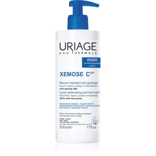 URIAGE Xemose lindernder Öl-Balsam gegen Juckreiz 500 ml - Hautpflege-Balsam für trockene, juckende Haut, spendet intensive Feuchtigkeit und lindert sofort Juckreiz.