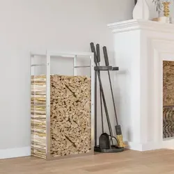 vidaXL Brennholzregal 50x28x94 cm - Edelstahl, langlebig und korrosionsbeständig für optimale Brennholzlagerung