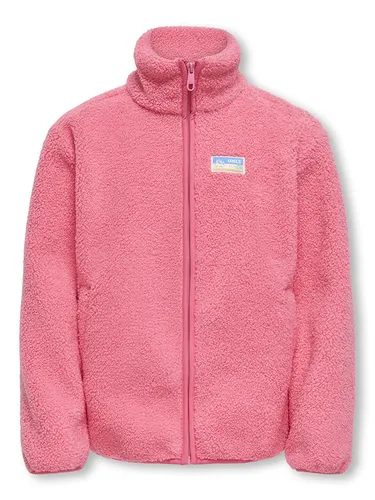 ONLY Damen Kogeva Life Teddy Jacket - Pink Lemonade - Funktionsjacke mit langen Ärmeln und hohem Kragen, ideal für gemütliche Tage und optimalen Komfort.