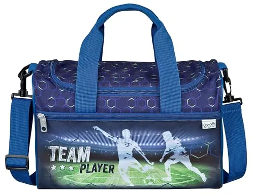 Undercover Sports bag Football - Sporttasche im Fußball-Design, mit zwei praktischen Reißverschluss-Fächern. Ideal für Schule und Freizeit, Maße: 35 x 16 x 23 cm.