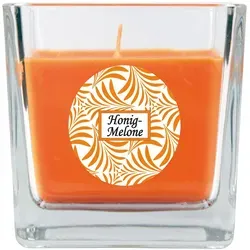 HS Candle Duftkerze im Glas - Duft-Schriftzug Viereck - 8cm x 7,5cm - Honigmelone
