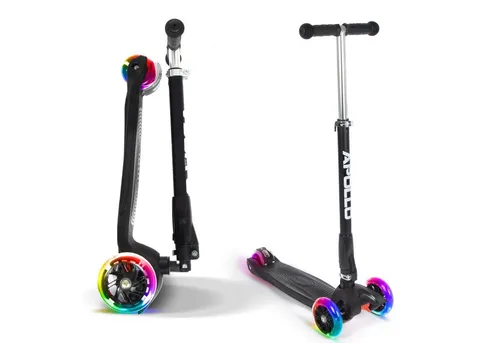 Apollo Dreiradscooter Kids Whiz LED – Klappbarer Kinderroller - Roller/Kickboards – Ideal für Kinder ab 3 Jahren, höhenverstellbar und mit leuchtenden LED-Rädern für zusätzlichen Spaß und Sicherheit.