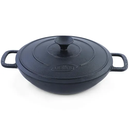 28cm Gusseisen Wok Pfanne mit Deckel von Carparts-Online GmbH