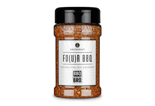 Ankerkraut Gewürz Fo(u)r BBQ by BBQ Bro, 210g im Streuer, Für saftiges Hühnchen, zartes Schweinefleisch, aromatisches Rind