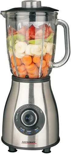 Gastroback Standmixer 40986 Vital Mixer Pro Edelstahl - Standmixer mit 1,7 L Kapazität und 1000 W Leistung, ideal für gesunde Smoothies und Shakes, robustes Edelstahl-Design und 12 Programme für vielseitige Zubereitung.