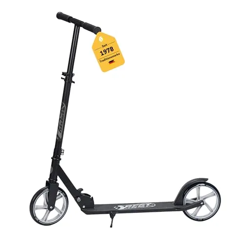 Best Sporting Scooter Erwachsene - Klappbarer Roller in Schwarz-Grau - Roller/Kickboards mit höhenverstellbarem Design und ABEC-7-Kugellager für schnelles Fahren – ideal für den täglichen Stadtverkehr und einfach zu transportieren.