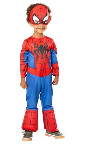 Rubies Spidey Kostüm für Jungen und Mädchen - Kostüm für Kinder, offizielles Marvel-Lizenzprodukt mit digital bedrucktem Overall und Maske, ideal für Geburtstagsfeiern, 3-4 Jahre
