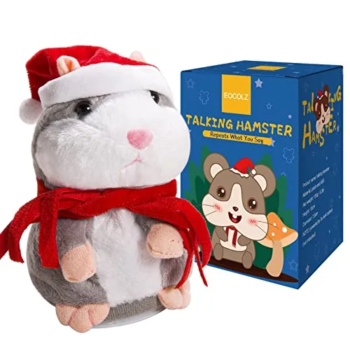 Eocolz Sprechender Hamster wiederholt das, was Sie Sagen Mimicry Haustier Plüsch Buddy Maus interaktives Spielzeug lustiges Kinder Plüschspielzeug frühes Lernen für Mädchen und Jungen Geschenk