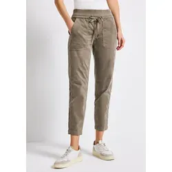 STREET ONE 2-in-1-Hose braun 44/28 - Stoffhosen, vielseitige 2-in-1-Funktion für einen flexiblen Look, aus 98 % Baumwolle für hohen Tragekomfort