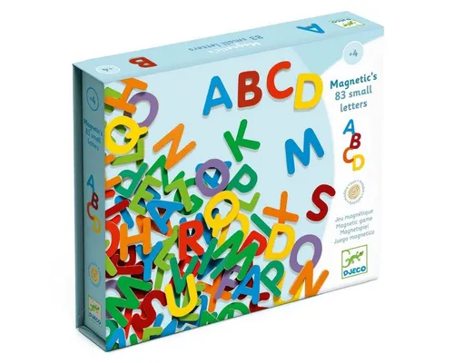 DJECO Magnet Holz Magnete 83 bunte Buchstaben DJ03101