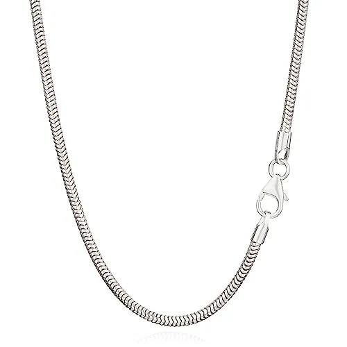 NKlaus 42cm Schlangenkette aus 925 Silber - Elegante 42cm Halskette aus 925 Sterling Silber, 1,9mm breit und nur 5,6g schwer – perfekt für stilvolle Auftritte und jeden Anlass.