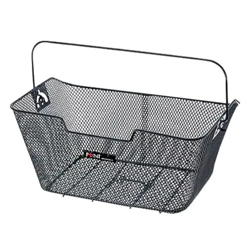 Fox Parts Hinterradkorb Ergo-Griff- abgeschrägte Seiten- Federklappenausschnitt, schwarz, 40x28x18cm, 05100400