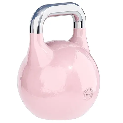 GORILLA SPORTS Kettlebell 8 kg Pink - Kettlebell aus massivem Stahlguss, bodenschonend und ideal für professionelles Krafttraining im Gym oder zuhause.