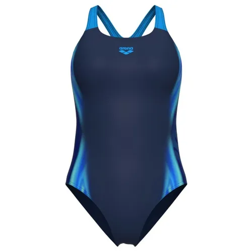 Arena Women's Two Sides Swimsuit Swim Pro Back - Badeanzug Gr 40 blau - Badeanzug für Damen mit Ringerrücken in Blau, Größe 40; aus 100% recyceltem Polyester, ideal für Schwimmen und umweltbewusst.
