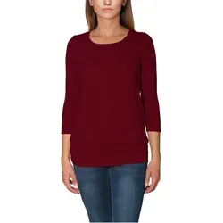 Alkato Longshirt Damen Viskose Shirt 3/4 Arm rot XXL - Stylisches Longshirt aus 94% Viskose, perfekt für gemütliche Tage. In eleganten Weinrot und Größe XXL erhältlich.