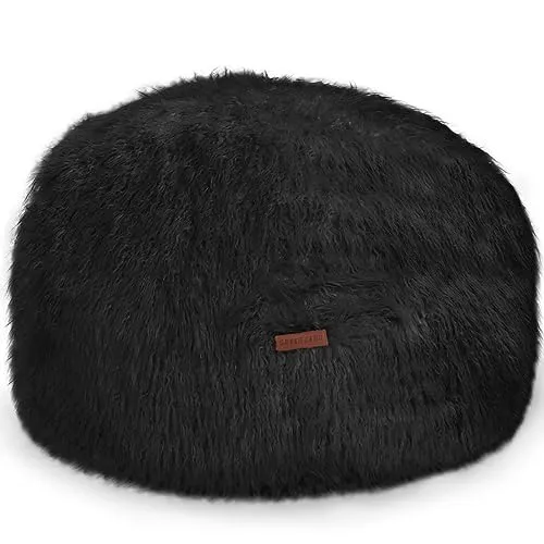 Produktbild Green Bean runder Sitzpouf Felloptik