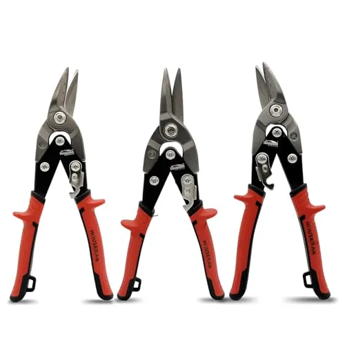 HOUSERAN 25cm Profi Blechscheren Set – 3-teilig (Links, Rechts, Gerade)