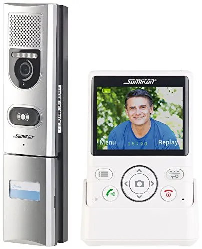 Somikon Türkamera: Funk-Türsprechanlage mit Video-Übertragung - Gegensprechanlagen mit wetterfester Außen-Einheit und 135° Bildwinkel. Ideal für Sicherheit und Komfort, mit mobiler Anzeige und Nachtsichtfunktion.