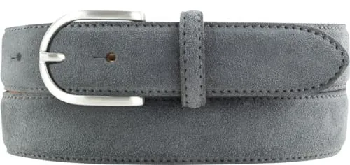 BELTINGER Damen-Gürtel aus Veloursleder 30mm in silber von BELTINGER