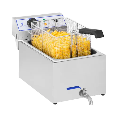 Royal Catering Fritteuse 3000 W - Fritteuse mit 3000 W Leistung und 11 l Öl-Füllmenge, ideal für große Mengen Frittiergut und perfekte Ergebnisse in der Gastronomie.