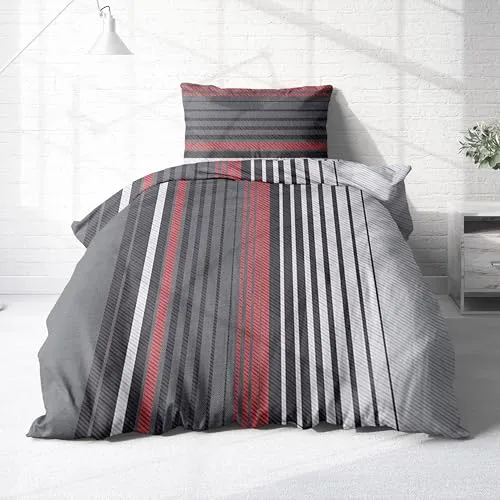 Träumschön Bettwäsche Premium Baumwolle 135x200 in grau von Träumschön