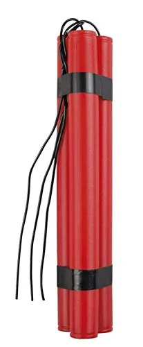 Boland 54340 - Dynamitstange, Länge circa 23 cm, Attrappe, Kostüm-Zubehör, Accessoire, Verkleidung, Karneval, Mottoparty, Halloween