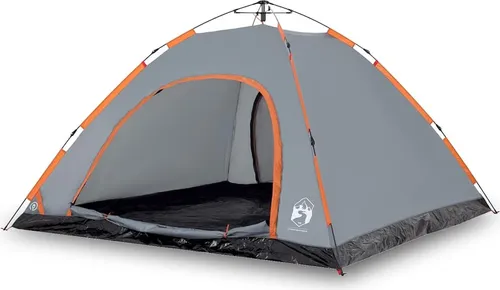 vidaXL Campingzelt 5 Personen Grau und Orange