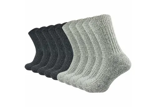 GAWILO Norwegersocken für Herren - 10 Paar warme Strümpfe mit gepolsterter Frotteesohle - Hochwertige Norwegersocken in Größe 51-54, ideal für kalte Wintertage. Die verstärkte Ferse und Polsterung sorgen für hohen Tragekomfort beim Wandern und Trekking.