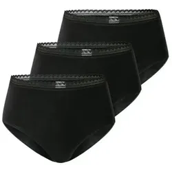 Schiesser Damen 3 Pack Maxi Unterwäsche mit hoher Taille und Spitze - Funktionsunterwäsche mit hoher Taille, sorgt für optimalen Tragekomfort und elegante Optik dank Spitzen-Details.